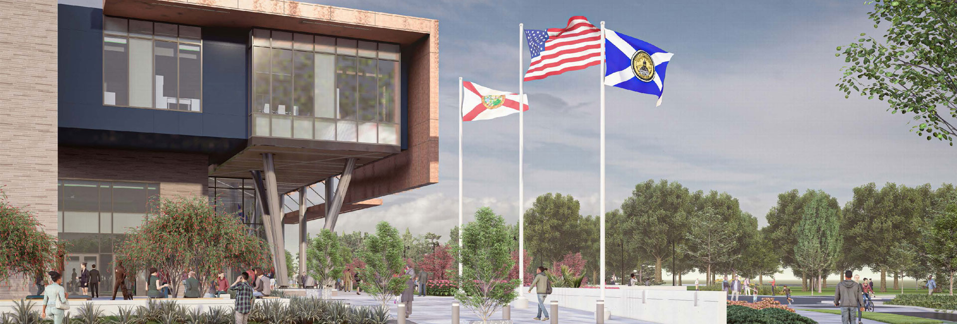 Digital rendering of the exterior facade at the Tallahassee Police Department Station